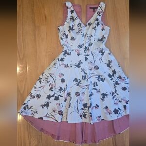 White House Black Market Floral V-Neck Midi Dress